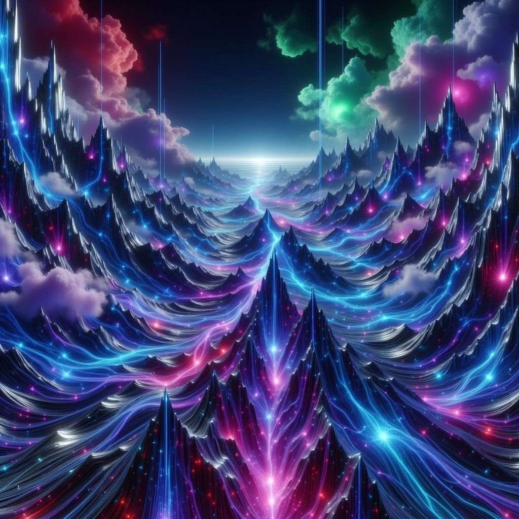 Energy Spaceship Emerges from Wormhole as Digital Art