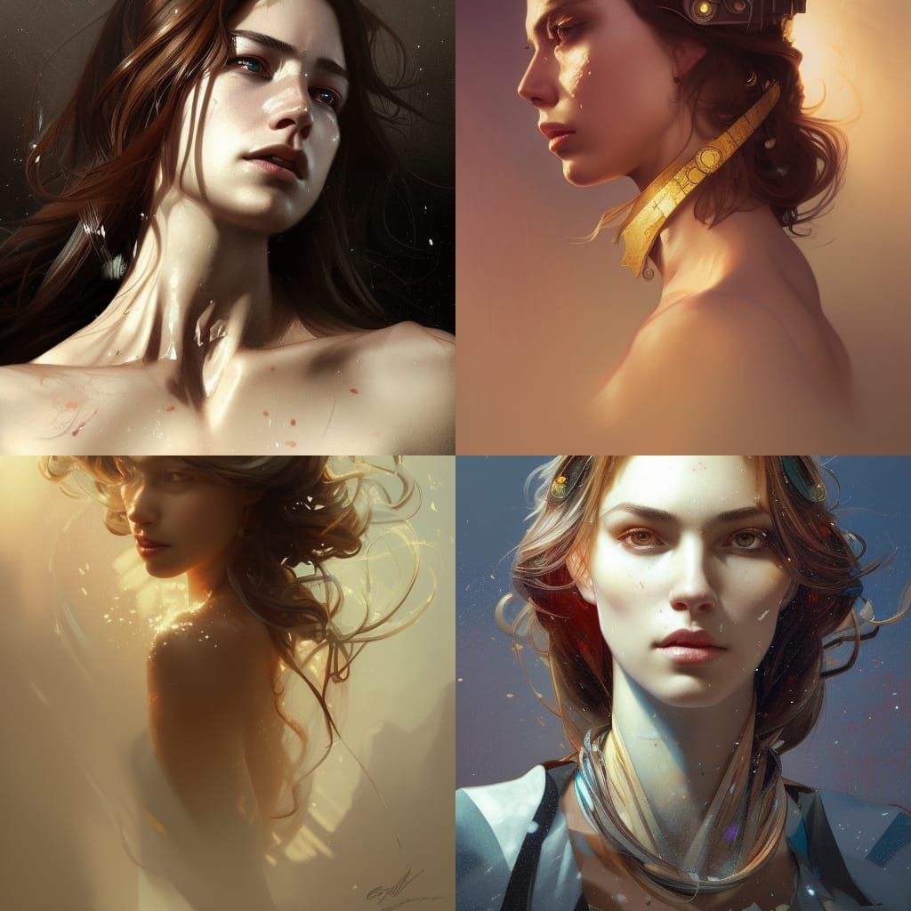 Goddess Portrait in Hyperdetailed Art Nouveau Style