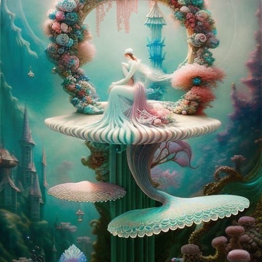 Steampunk Mermaid Princess in Underwater Dreamland