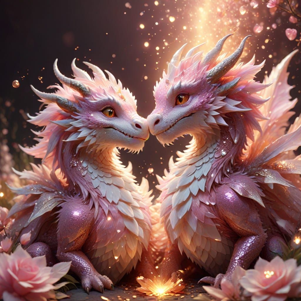 Whimsical Dragon Heart in a Dreamy, Ethereal World