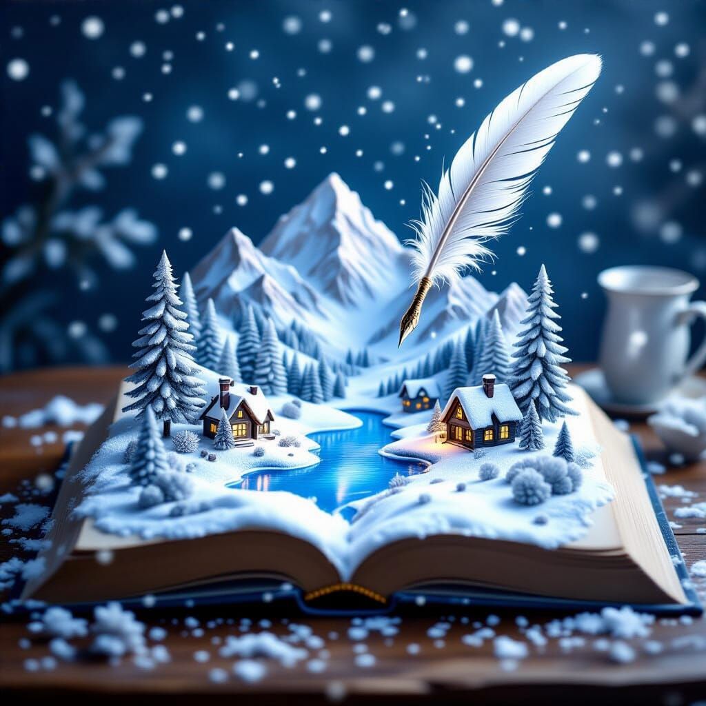 Magical Winter Landscape Emerges From Open Book