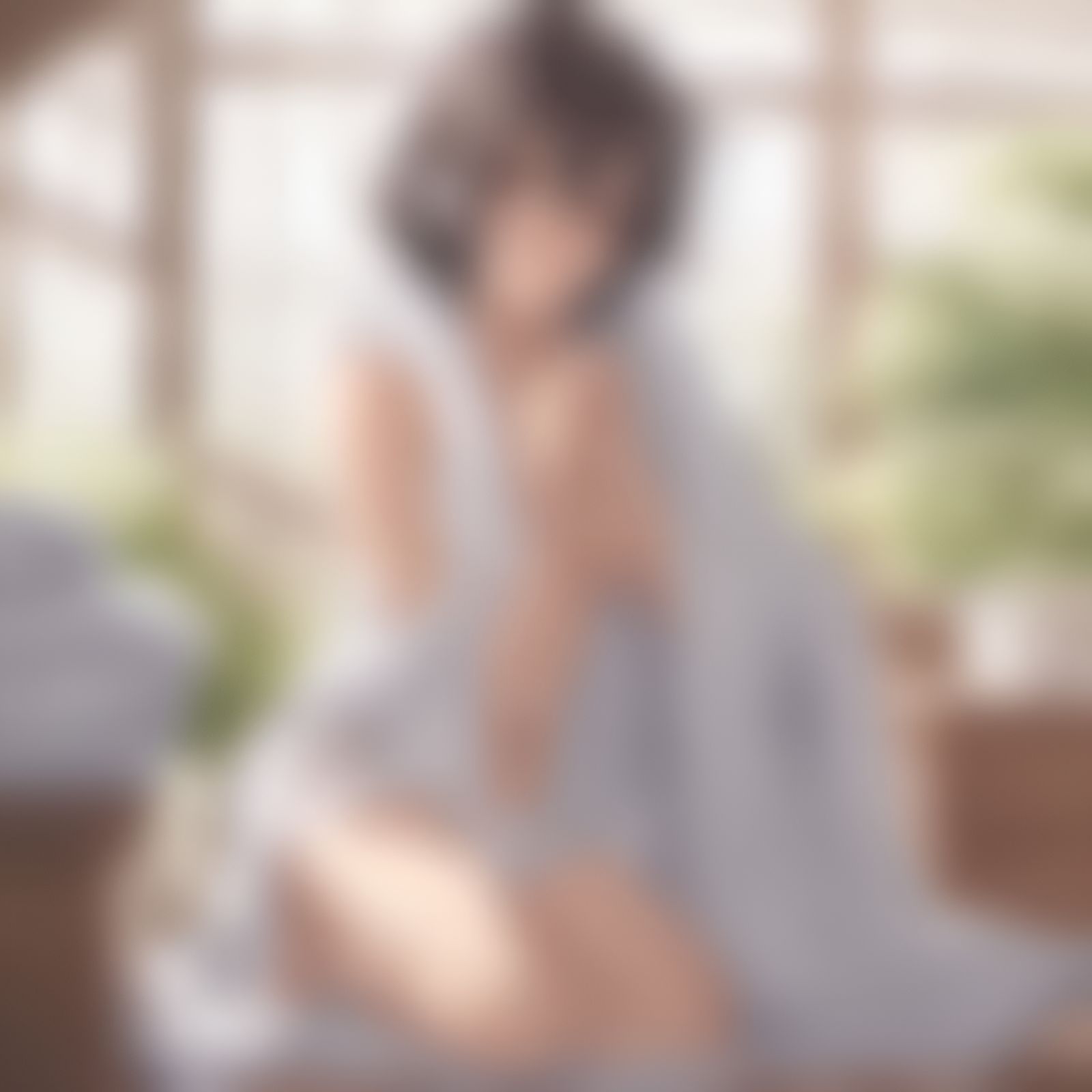 Anime Girl Wrapped in Towel: Key Visual Art