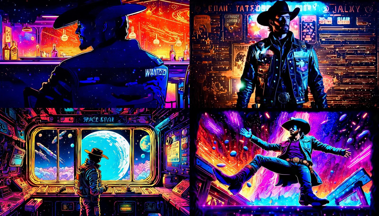 Space Cowboy Wanted Poster in Galaxy Bar