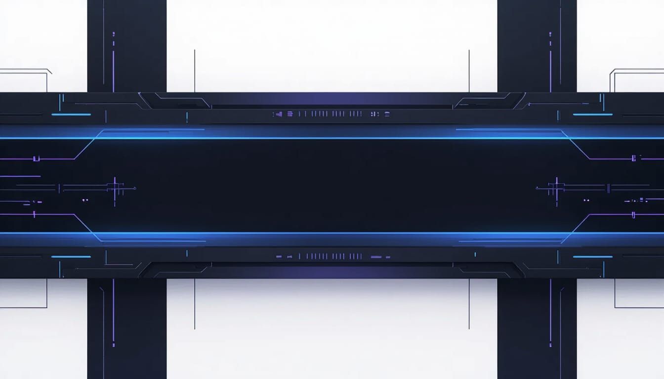 Futuristic Thin Rectangular Frame with Sci-Fi Elements