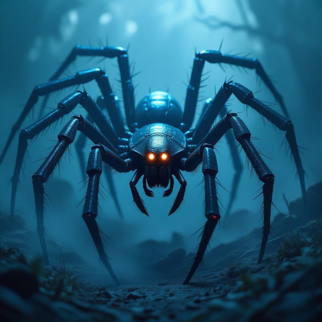 Metallic Insect Swarm in Biomechanical Style