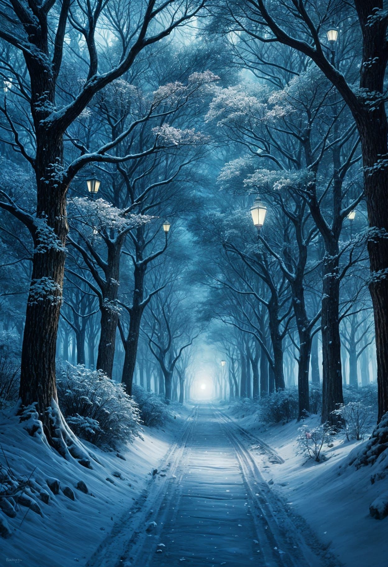 Atmospheric Painterly Winter Scene