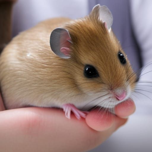 Hamster with Staff, AI Generated Image