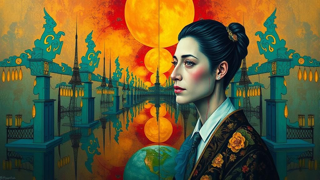 Surreal Symmetrical Portrait Inspired by Escher and Dali