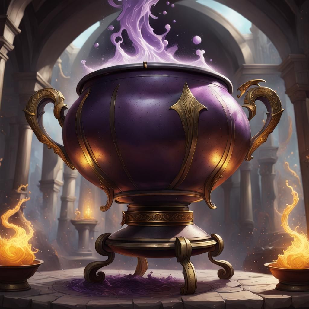 Magic Cauldron Arm in Dark Fantasy Style