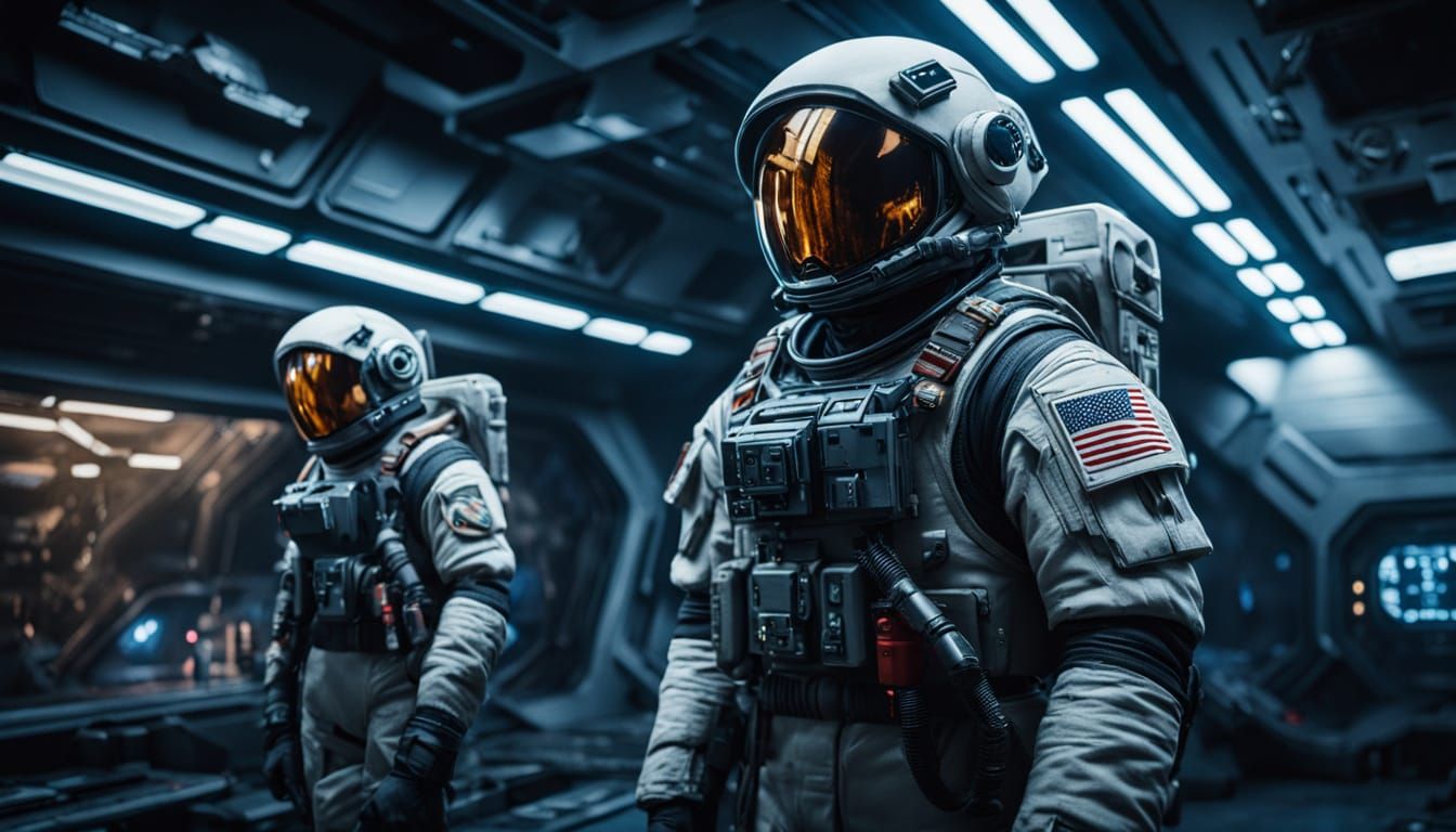 American Colonel and Lieutenants Beside Spacecraft in Digita...