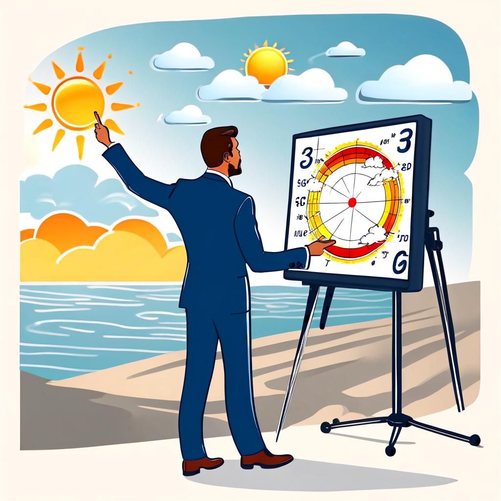 Weather Presenter Explains Sunny Weather Chart