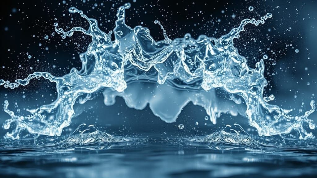 Frozen Water Splash in Hyperrealistic Detail
