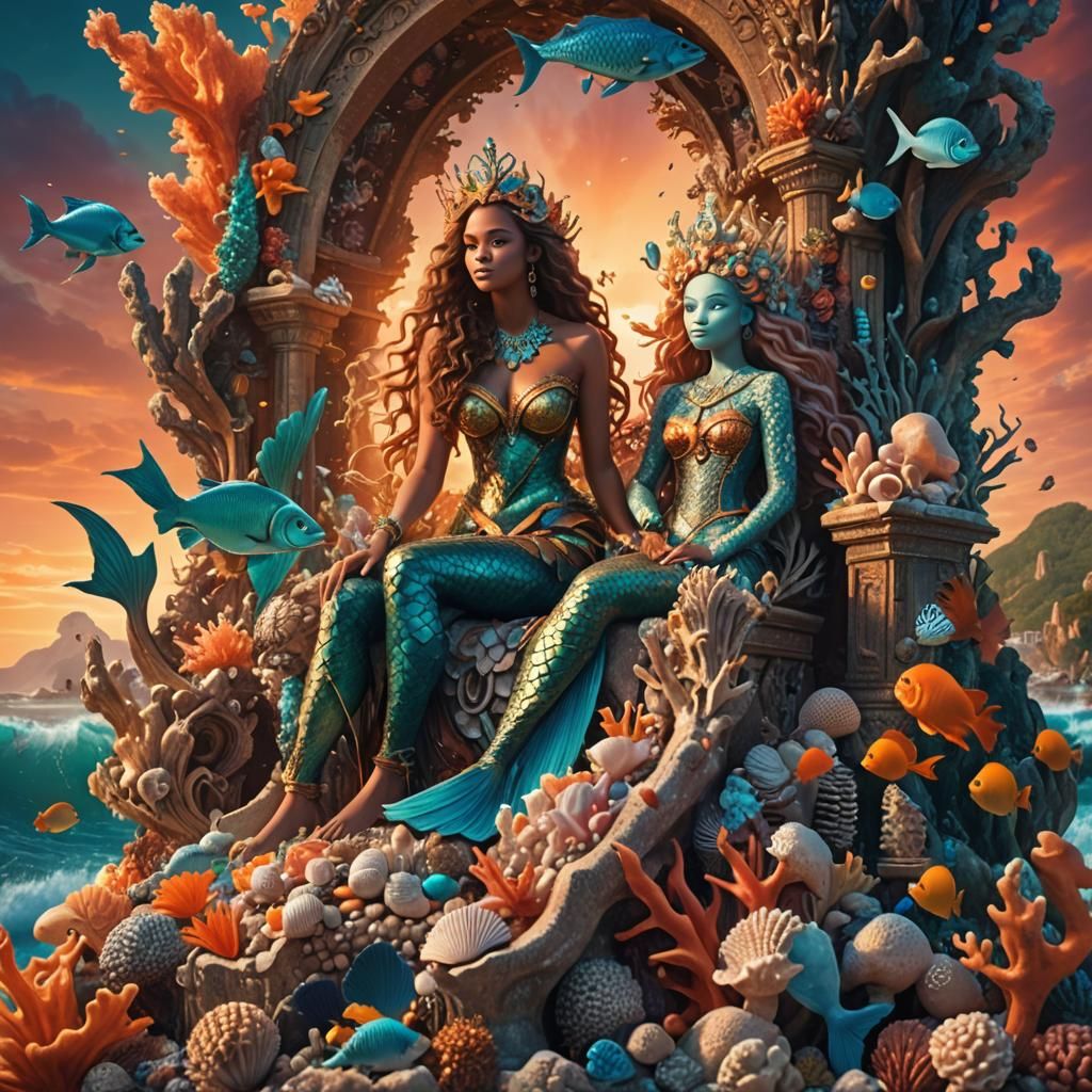 Mermaid on Acapulco Beach: Digital Matte Painting