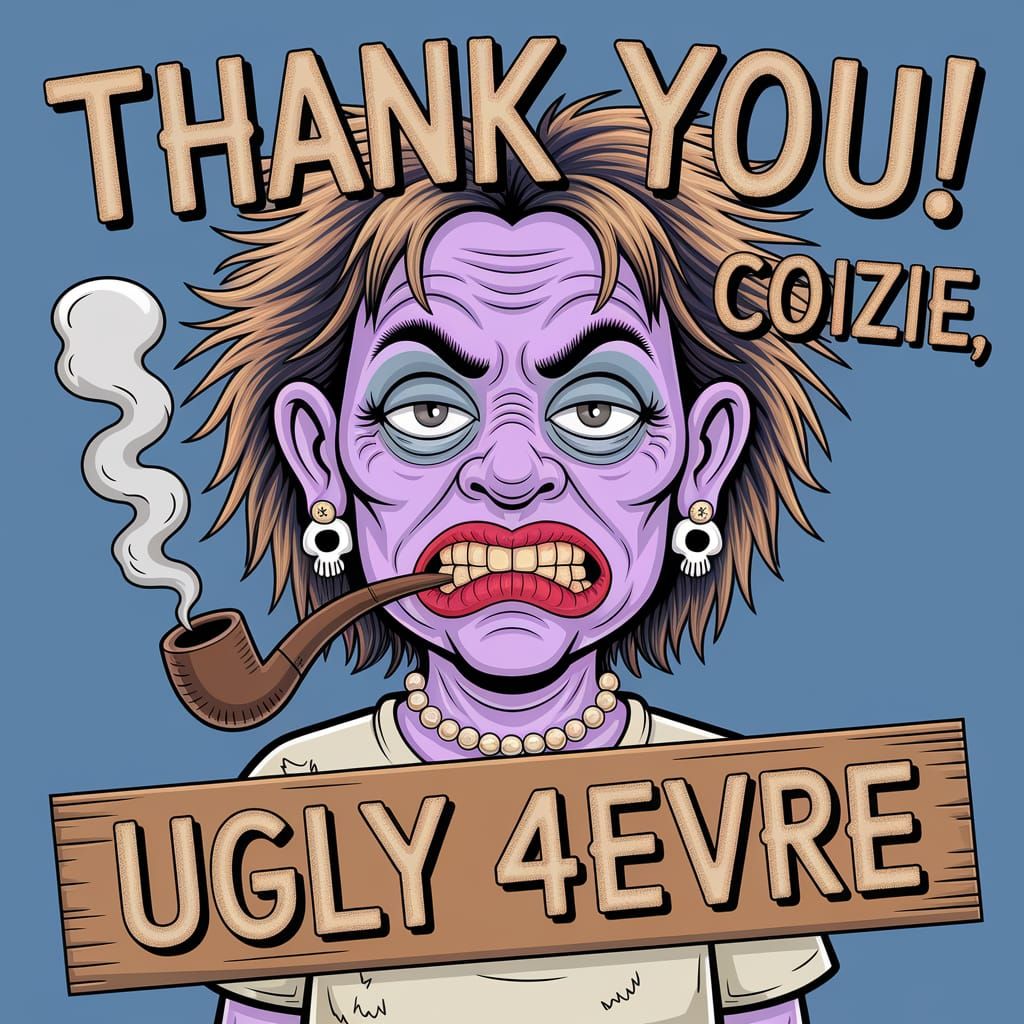 Ugly Woman Cartoon in R. Crumb Style