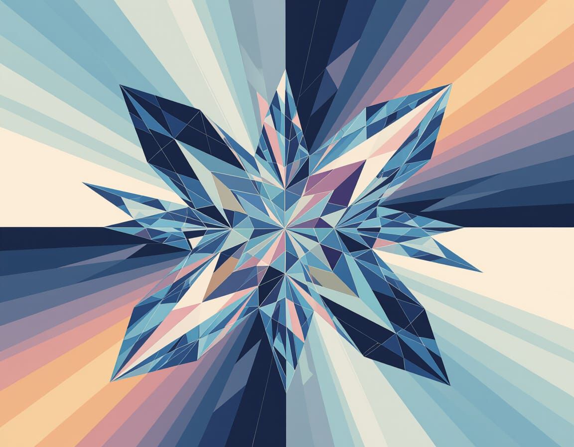 Geometric Crystal Shard Matrix in Abstractionist Style