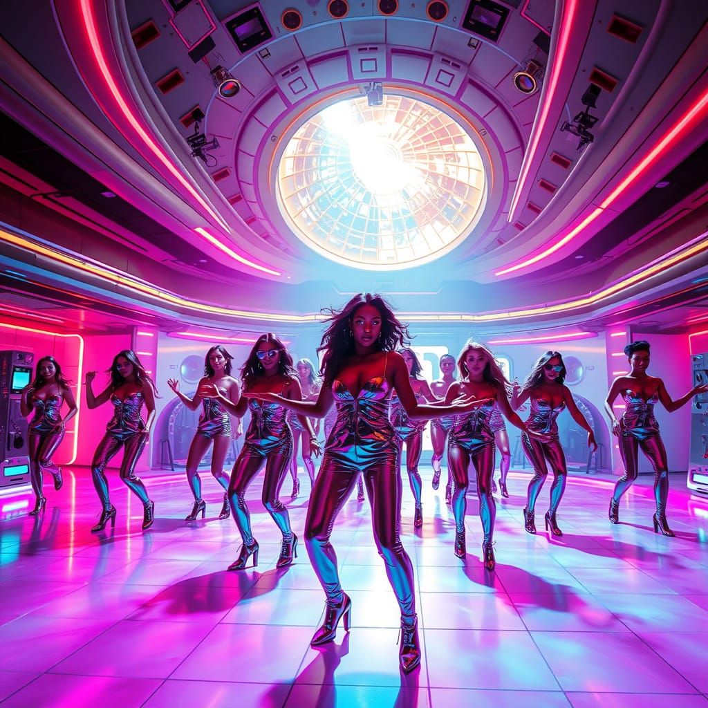 Surreal Disco Utopia in Retro-Futuristic Space Station