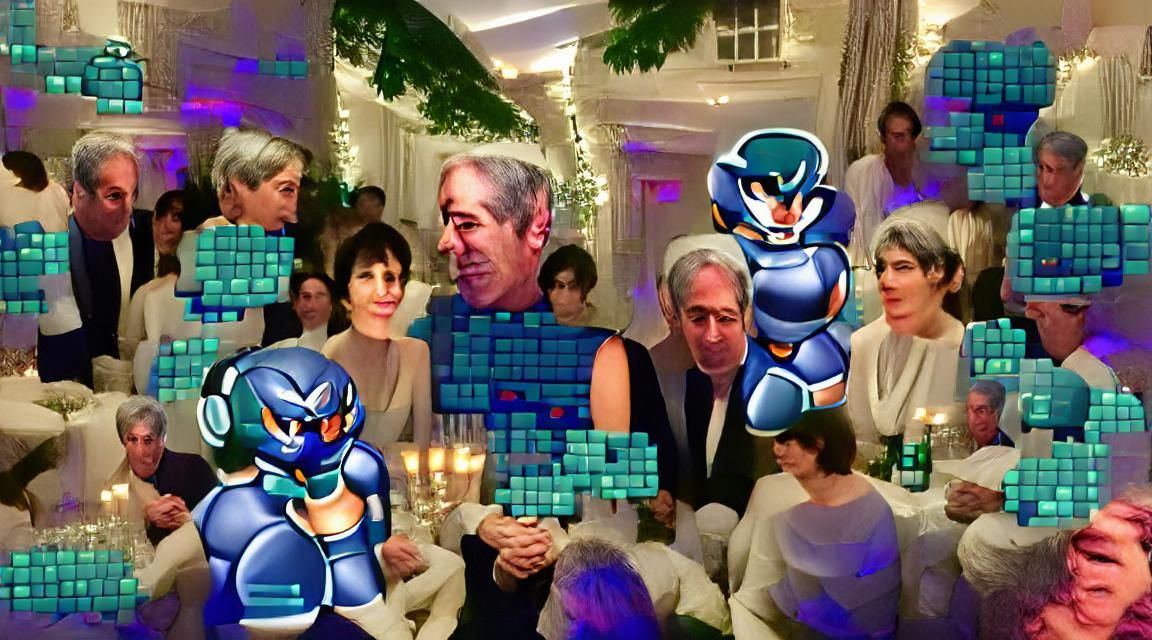 Mega Man X at a Fancy Party