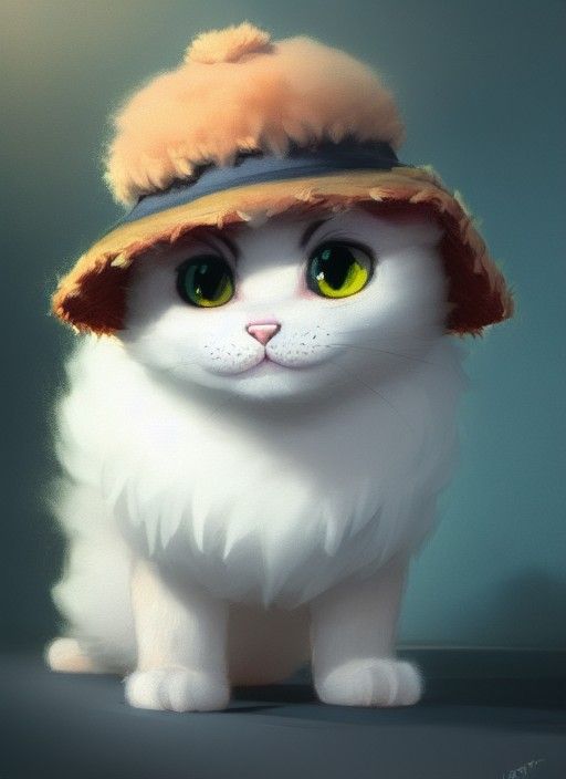 Cute Cat in Clothes Concept Art