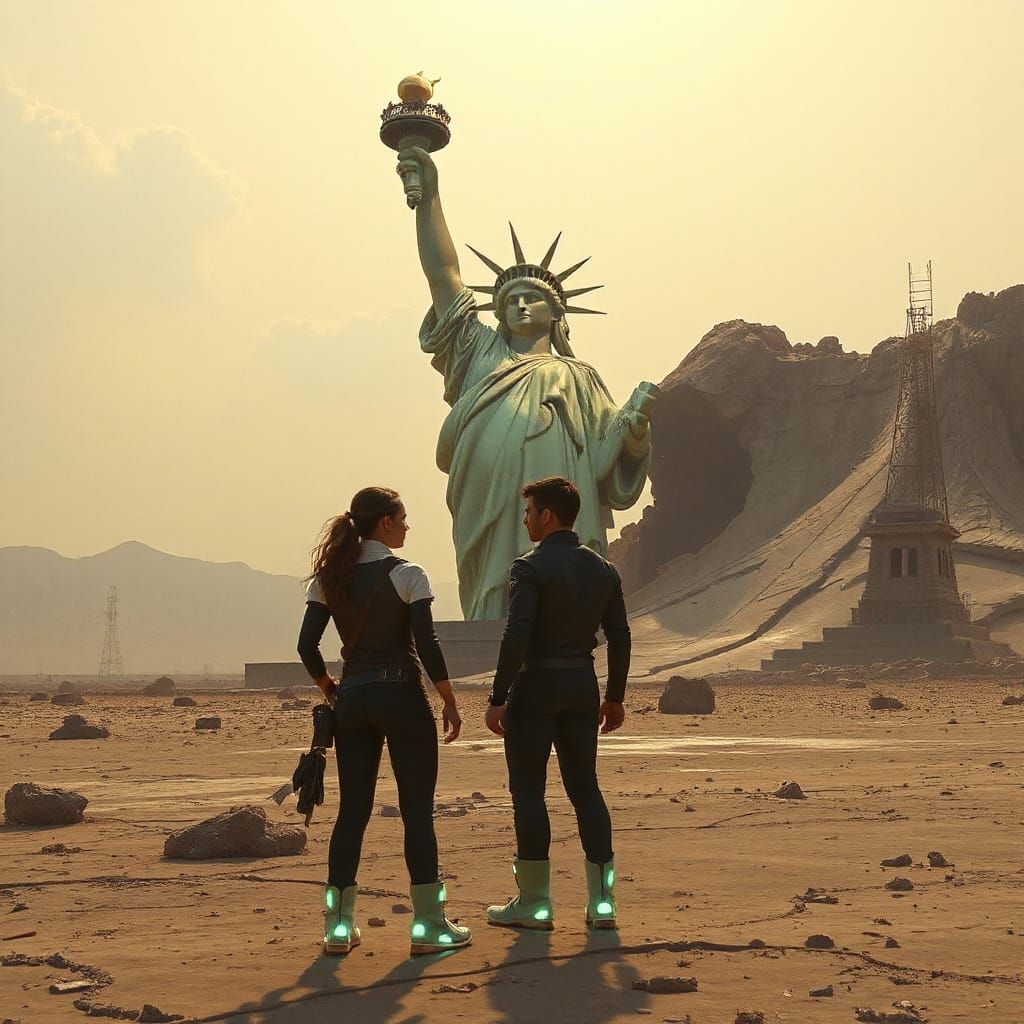 Archaeologists Discover Buried Statue of Liberty in Desert