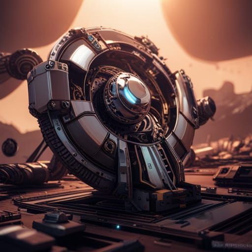 Futuristic Time Machine with Intricate Sci-Fi Details