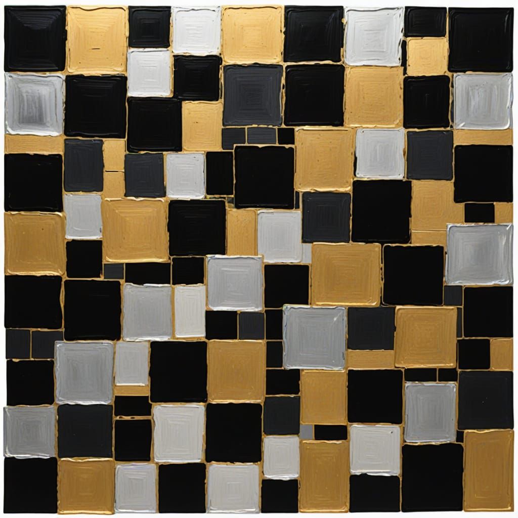 Geometric Abstraction in Metallic Hues
