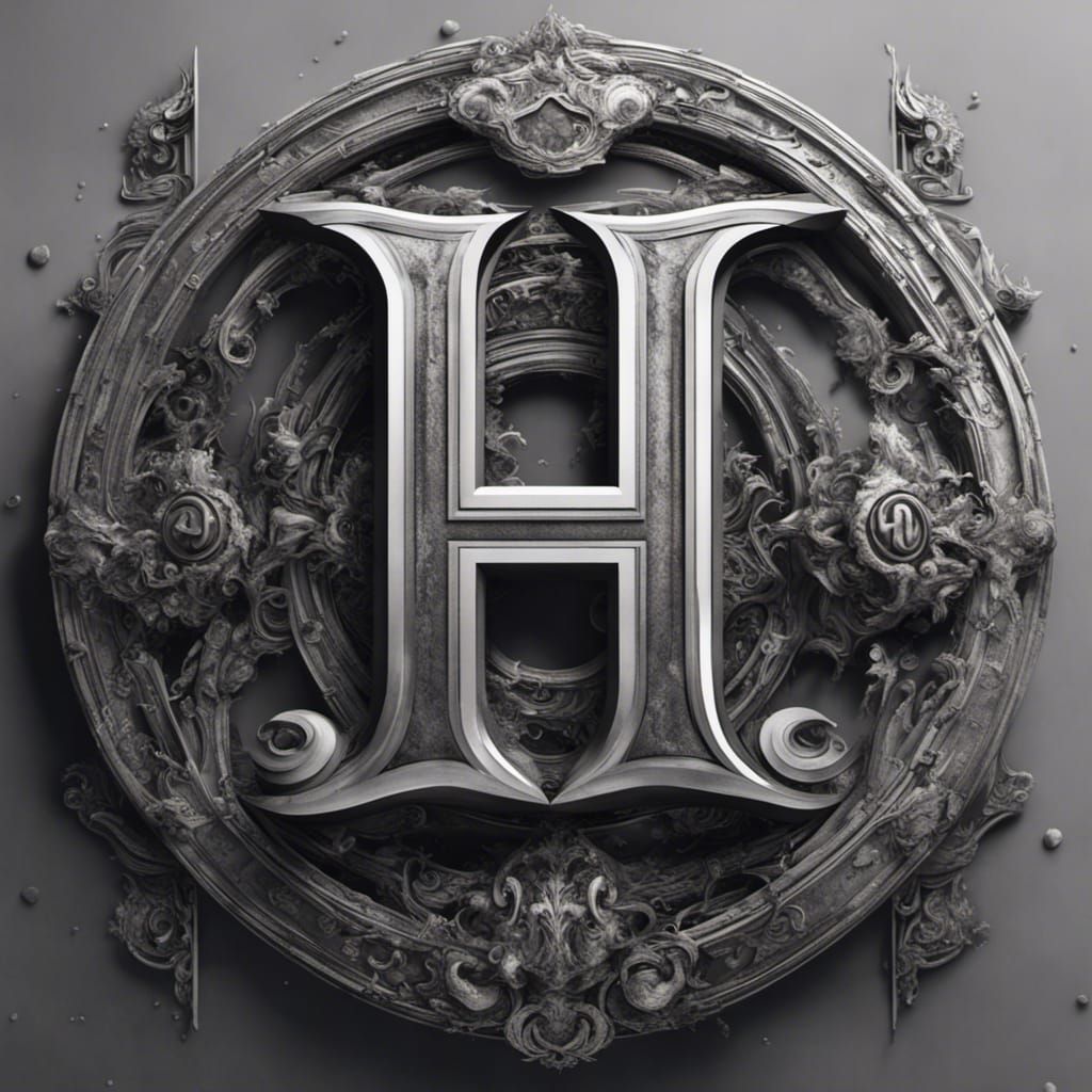 Detailed Monogram in Deep Color, Fantasy Concept Art