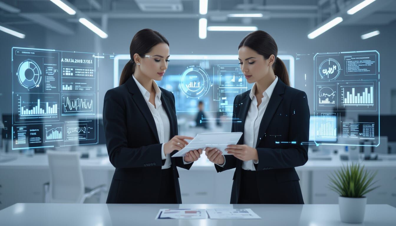 AI-Assisted Procurement Dashboard in Futuristic Office