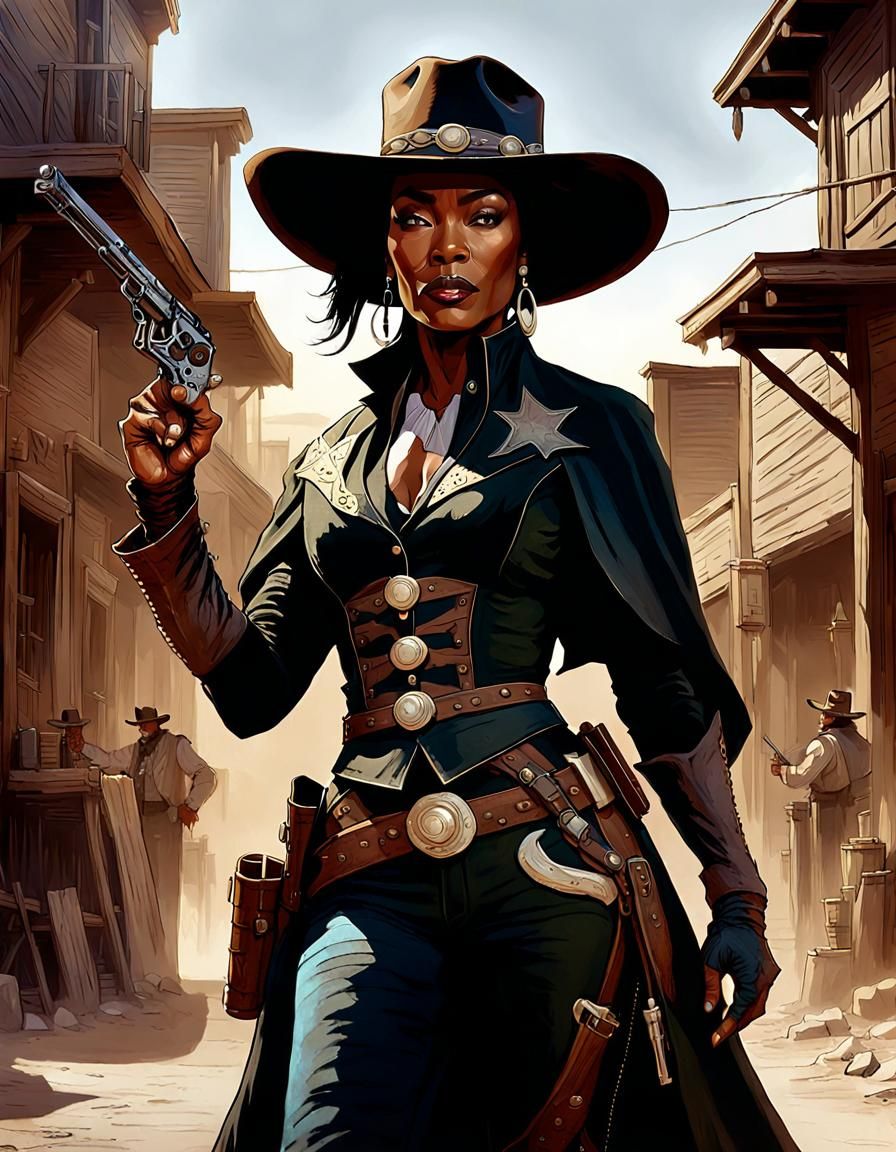 Old West Gunfighter Illustration in Dark Fantasy Style