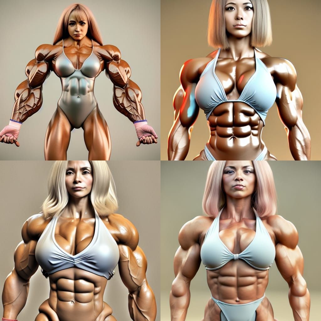 Female Bodybuilder as Digital Illustration
