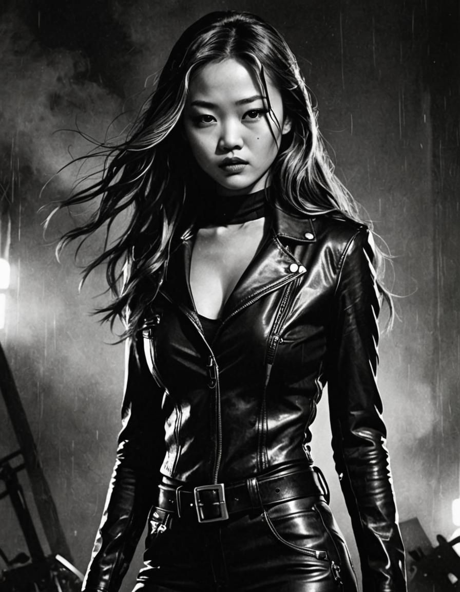 portrait of Miho, the character from "Sin City," portrayed b...