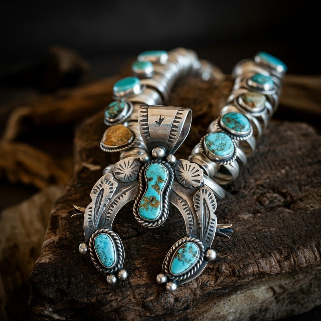 Navajo Silversmith Creating Turquoise Jewelry