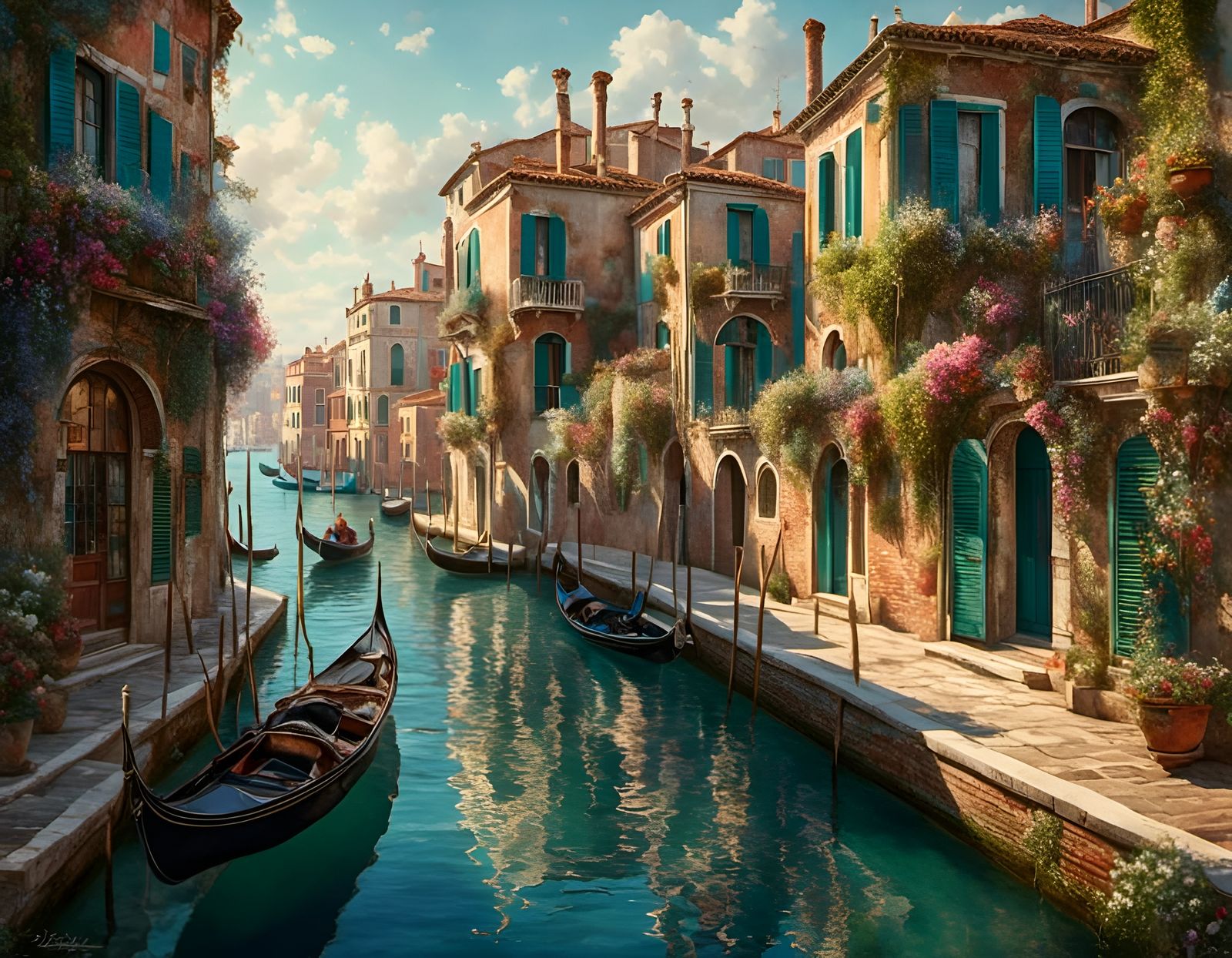 Dreamy Retro Venice Street Scene