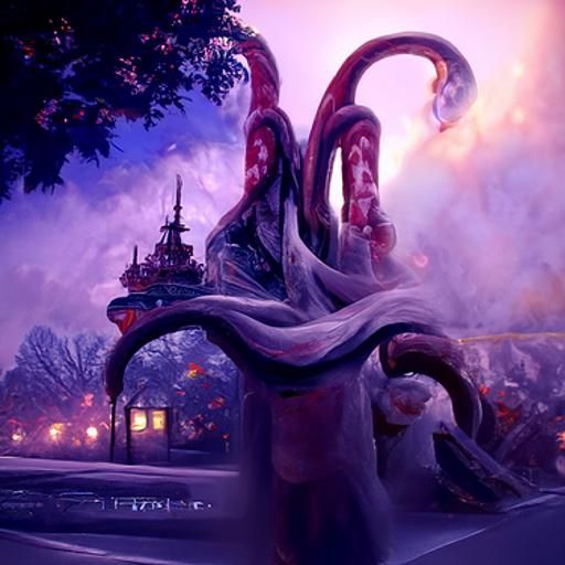 Ethereal Mind Flayer in a Thomas Kinkade Style