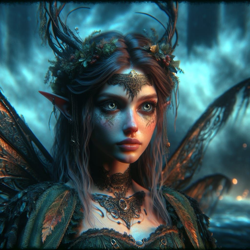 Hyperrealistic Portrait of a Celtic Fairy