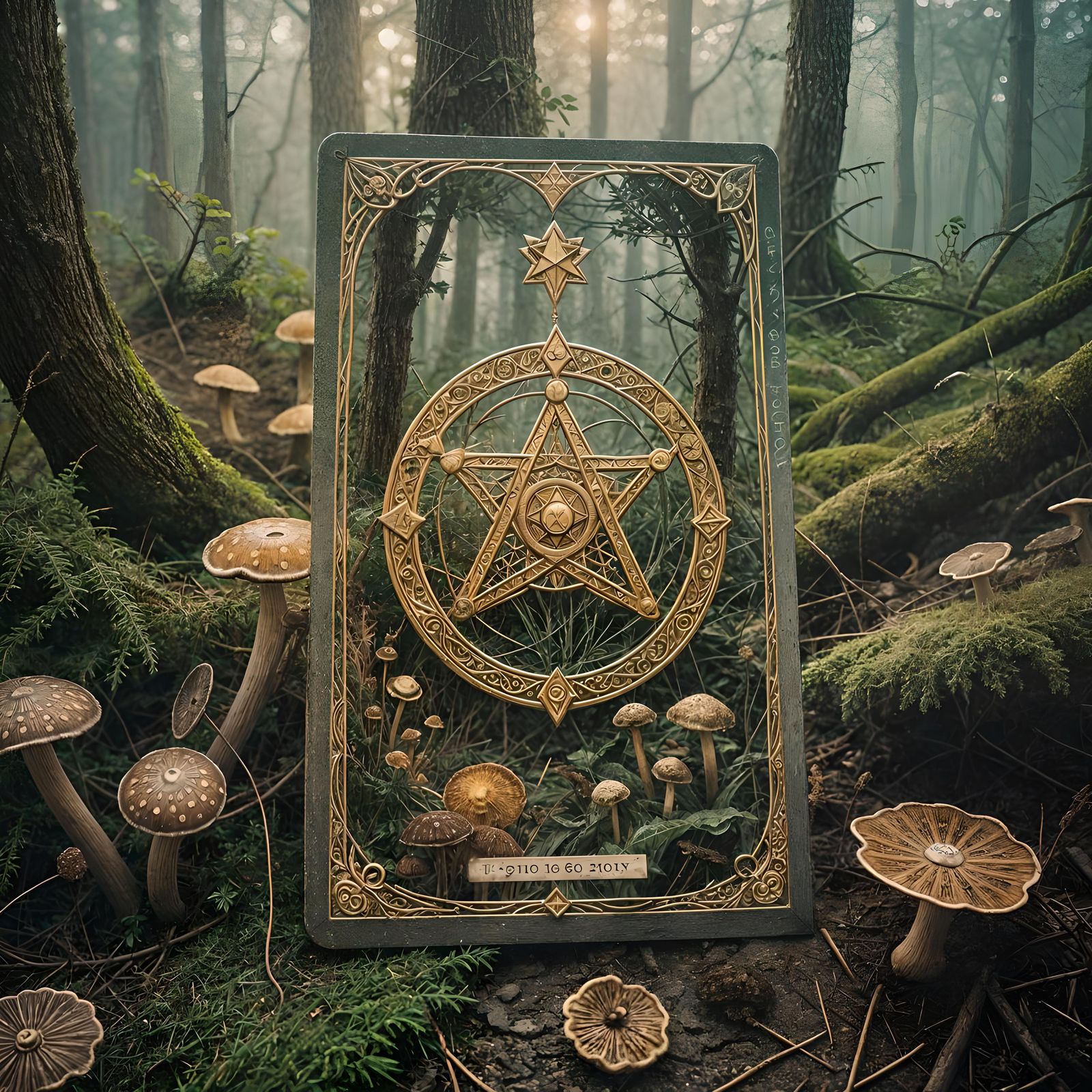 Mushroom Tarot: Ace of Pentacles in HDR
