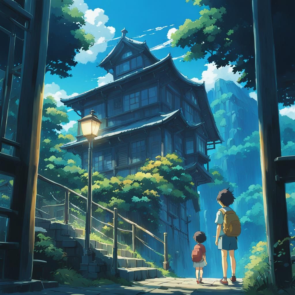 Anime Key Visual Inspired by Studio Ghibli
