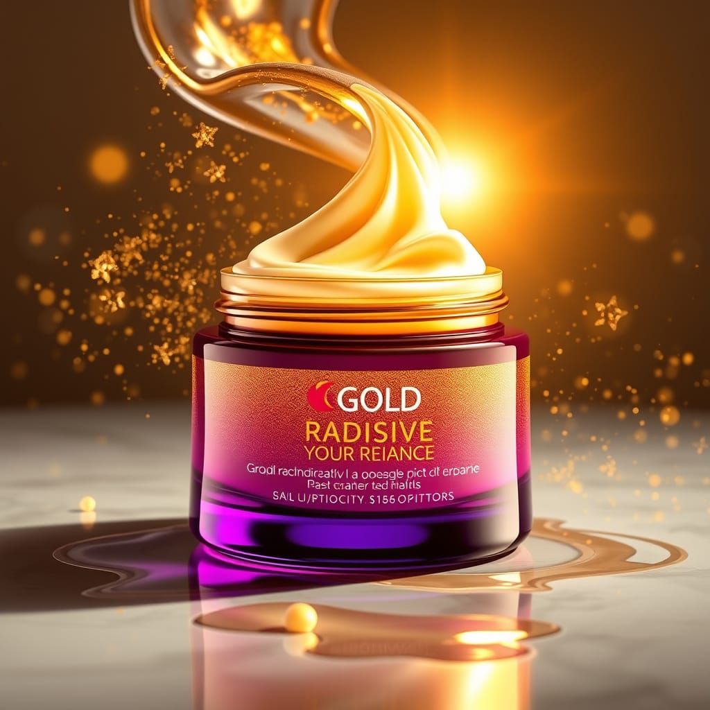Golden Glow Facial Cream in a Radiant Aesthetic