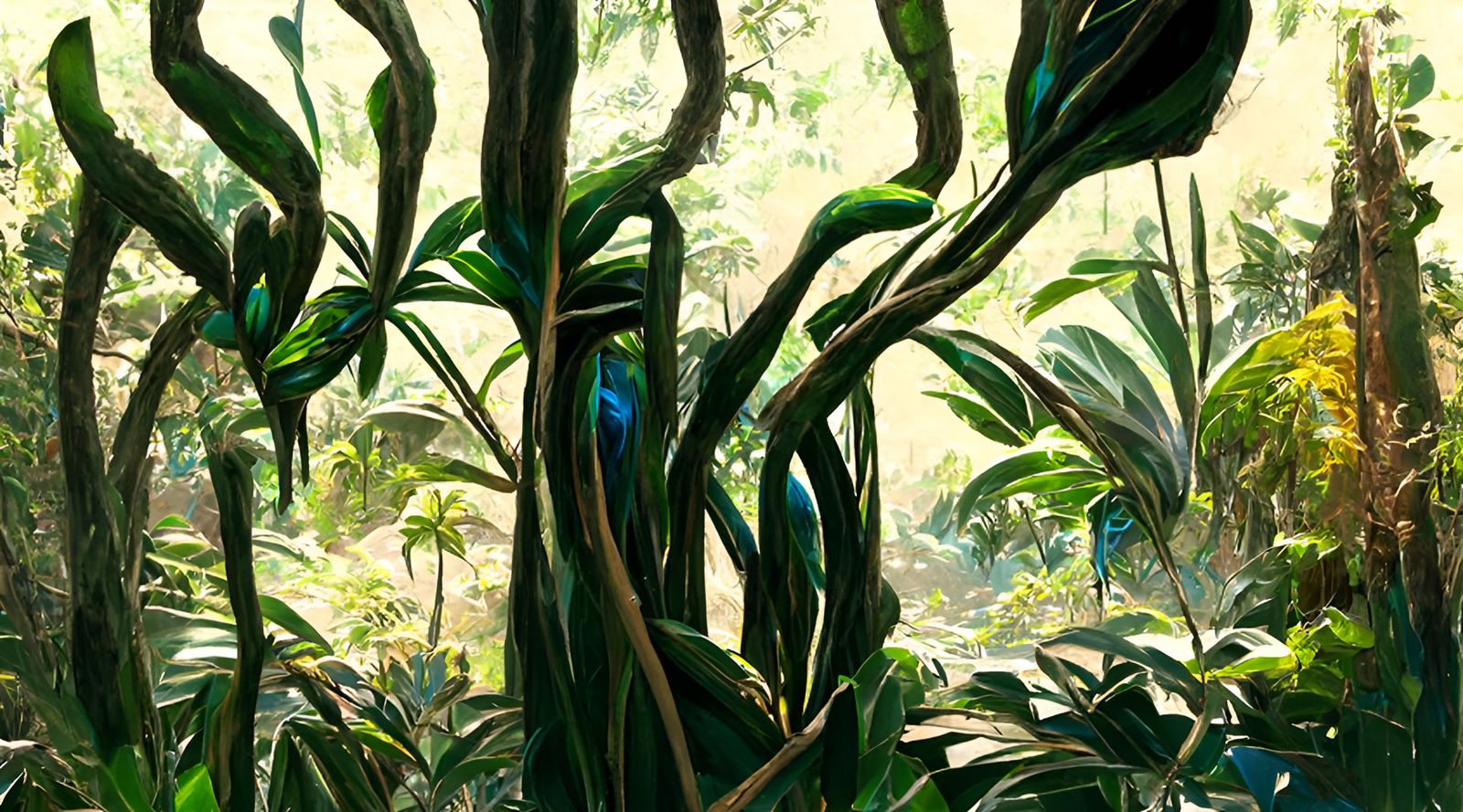 Exotic Alien Jungle Scene in Hyperrealism