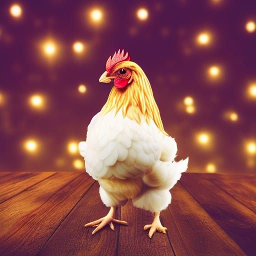 Angelic Chicken with Golden Halo, Professional Photography