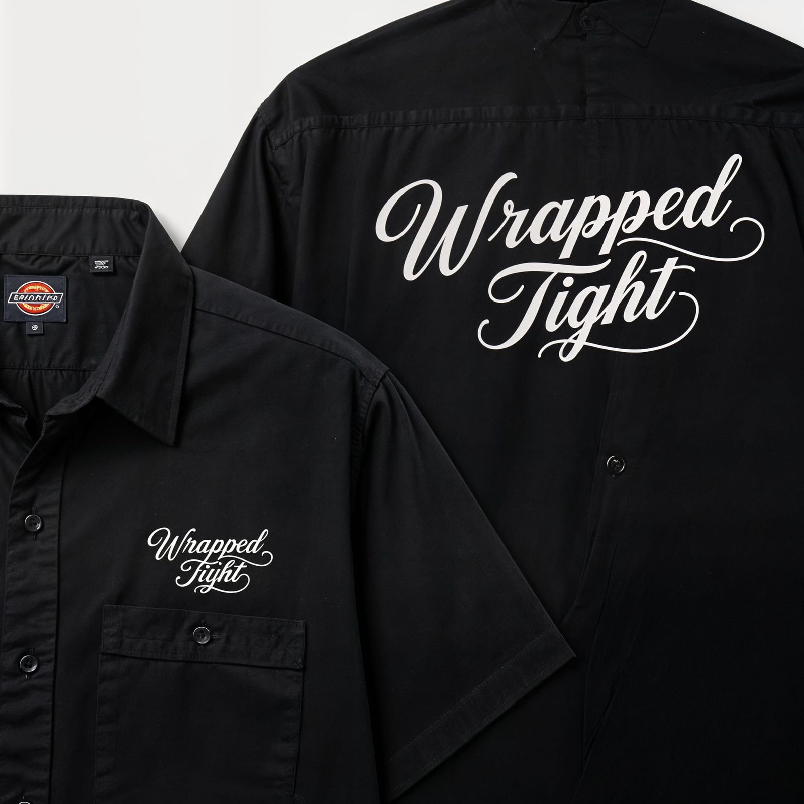 Wrapped Tight Logo on Black Work Shirt
