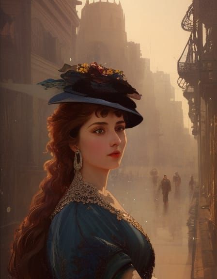 Victorian Woman in Baghdad: Hyperdetailed Portrait