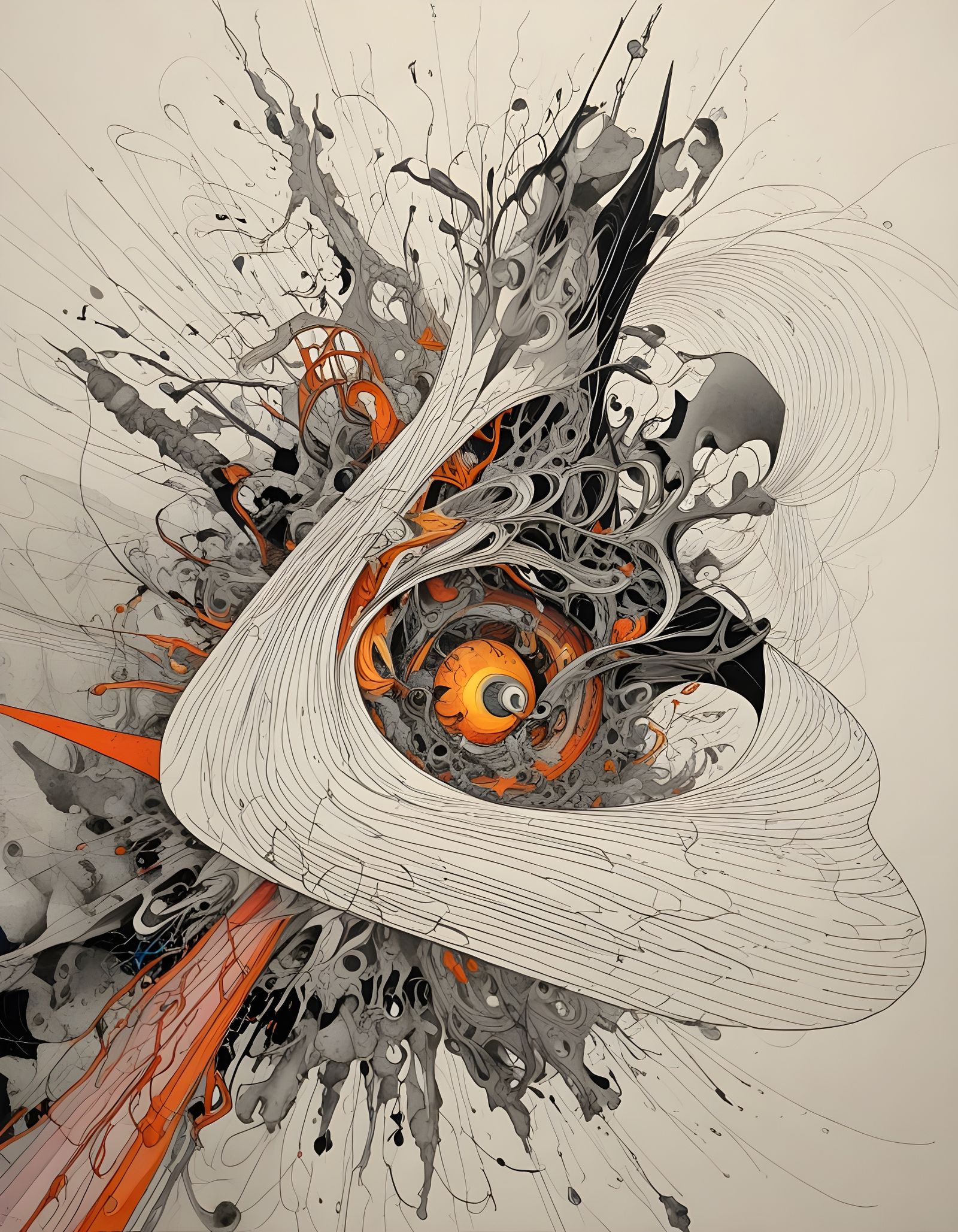 Surreal Futuristic Cityscape in Merging Artistic Styles