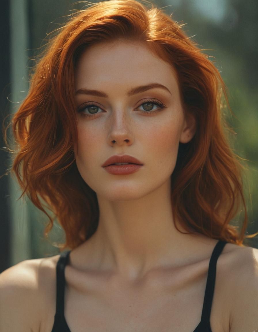 Confident Redhead Candace Flynn Portrait in Cell-Shaded Styl...