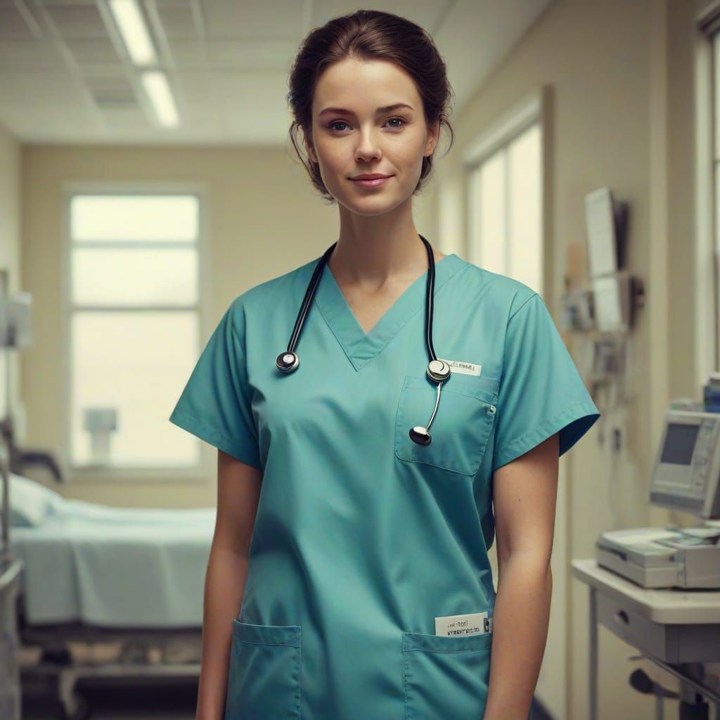 Medical Professional in Hospital, Digital Art