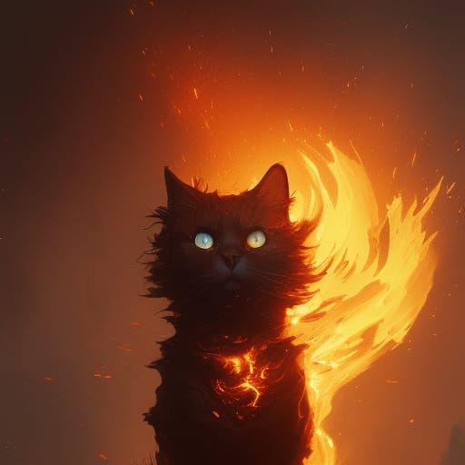 Fiery Cat: A Dark Fantasy Masterpiece