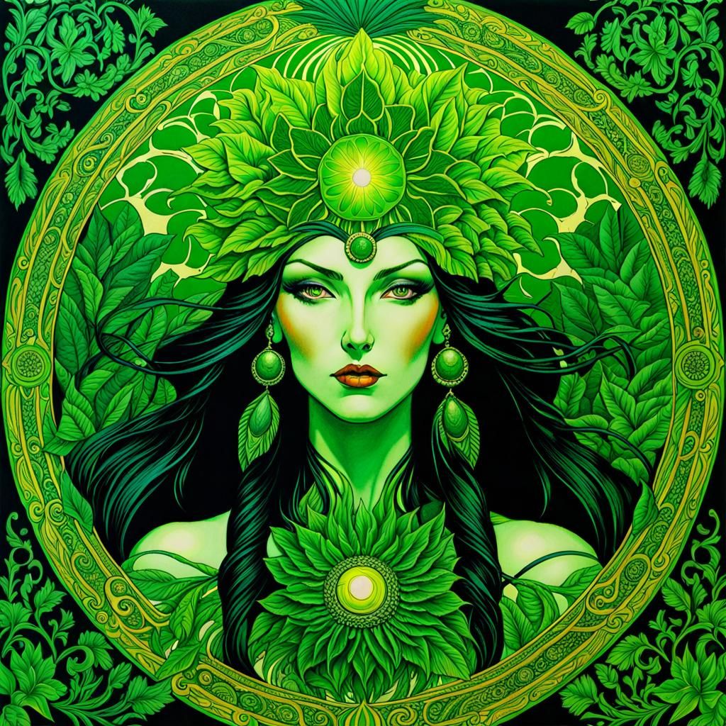 Eldritch Dreamcore Portrait of Mother Nature