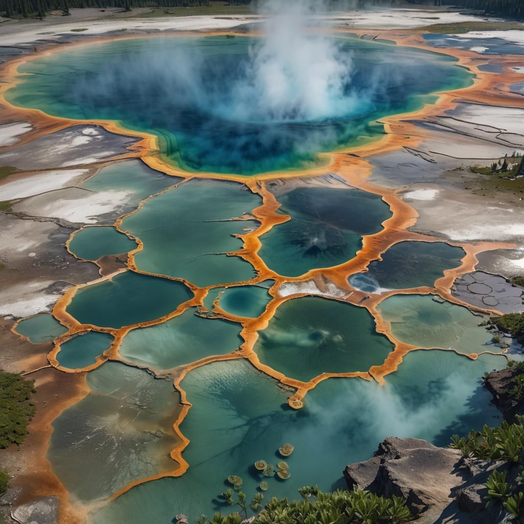 Majestic Grand Prismatic Spring: Fantasy Concept Art