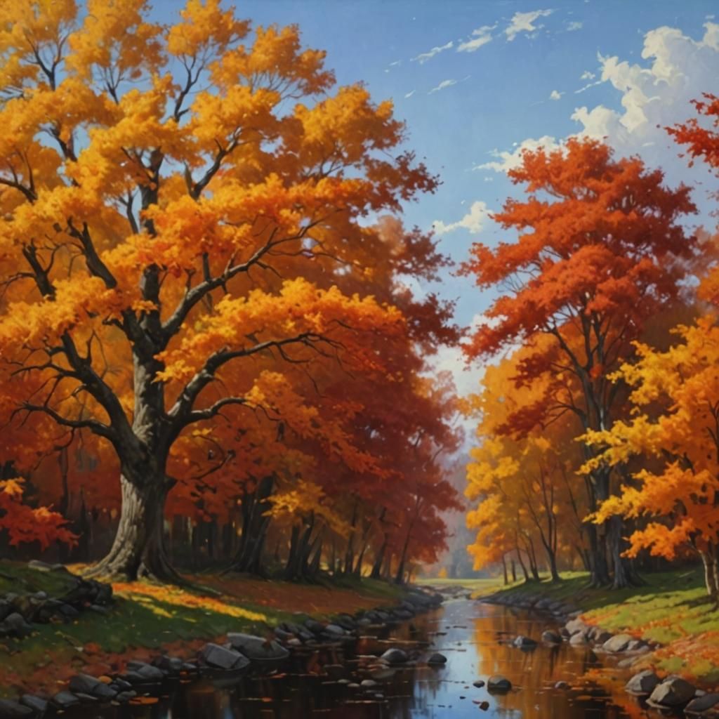 Autumn Leaves Oil Painting by Gurney