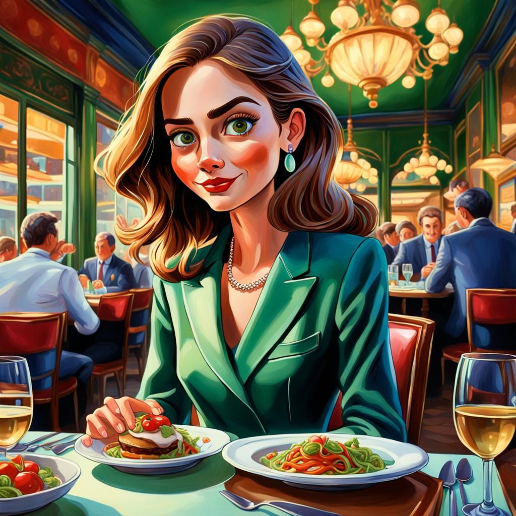 à la table d'un restaurant chic