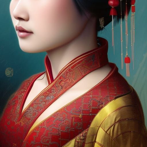 Stunning Chinese Princess in Qipao Dress